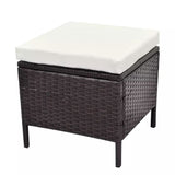Chair With Cushion From VidaXL Brown Poly Rattan 4 Piece Garden Lounge Set With Cushions | SKU: 43105 | Barcode: 8718475506683