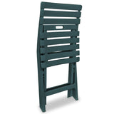 Close-Up Of A Foldable Chair From VidaXL Plastic 3 Piece Folding Bistro Set In Green Colour | SKU: 43582 | UPC: 8718475570523