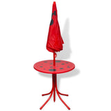 Parasol From VidaXL 3 Piece Kids' Garden Bistro Set With Parasol In Red | SKU: 41842 | UPC: 8718475960706