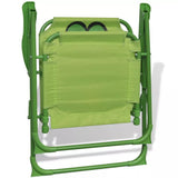 Folded Chair From VidaXL 3 Piece Kids' Garden Bistro Set With Parasol In Green | SKU: 41843 | UPC: 8718475960713
