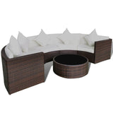 VidaXL Brown Poly Rattan 6 Piece Garden Lounge Set With Cushions | SKU: 43066 | UPC: 8718475506294