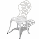 Chair From VidaXL White Cast Aluminium 3 Piece Bistro Set | SKU: 42165 | UPC: 8718475973065