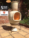 Gardeco Asteria Extra Large Cappuccino Chimalin AFC Chiminea With Burning Fuel Inside In A Garden Setting | SKU: AFC-C51.73 | Barcode: 5031599044552