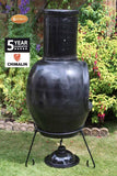 Side View On Gardeco Asteria Extra Large Black Chimalin AFC Chiminea | SKU: AFC-C51.75 | Barcode: 5031599045290