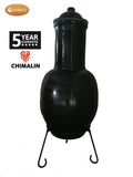 Back View On Gardeco Asteria Extra Large Black Chimalin AFC Chiminea | SKU: AFC-C51.75 | Barcode: 5031599045290