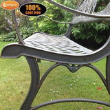 Gardeco Country Cast Iron Bench With Horses And Tree In A Garden Setting | SKU: BENCH-COUNTRY | Barcode: 5031599039442