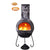 Gardeco Wulfryc Charcoal Grey Chimenea With Celtic Stylised Wolf With Burning Logs Inside | SKU: C21W.55 | Barcode: 5031599049779