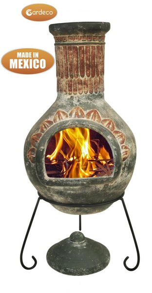 Gardeco Extra Large Plumas Mexican Chiminea In Green | SKU: C8PL.03 | Barcode: 5031599030883