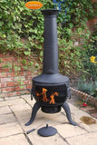 Gardeco Black Tia Chimenea With BBQ Grill