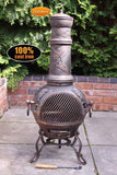 Large Toledo Cast Iron Chiminea In Bronze Grapes