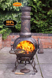 Gardeco Large Toledo Cast Iron Chiminea In Bronze Grapes