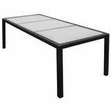 Table Of VidaXL Black Poly Rattan 9 Piece Outdoor Dining Set With Cushions | SKU: 43126 | UPC: 8718475506898