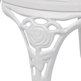 Close-Up On VidaXL White Cast Aluminium 3 Piece Bistro Set | SKU: 42165 | UPC: 8718475973065