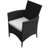 Chair From VidaXL Black Poly Rattan 9 Piece Outdoor Dining Set With Cushions | SKU: 43126 | UPC: 8718475506898