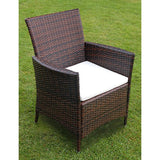 Chair From VidaXL Brown Poly Rattan 7 Piece Outdoor Dining Set With Cushions | SKU: 43127 | UPC: 8718475506904