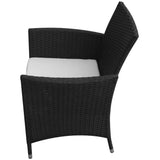 Chair From VidaXL Black Poly Rattan 9 Piece Outdoor Dining Set With Cushions | SKU: 43126 | UPC: 8718475506898