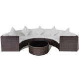 VidaXL Brown Poly Rattan 6 Piece Garden Lounge Set With Cushions | SKU: 43066 | UPC: 8718475506294