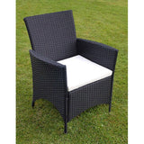 Chair From VidaXL Black Poly Rattan 9 Piece Outdoor Dining Set With Cushions | SKU: 43126 | UPC: 8718475506898