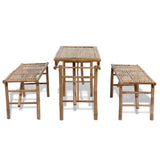 Side View On VidaXL Bamboo Beer Table With 2 Benches | SKU: 41502 | UPC: 8718475909194 | Weight: 18.4kg