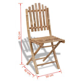 Chair Dimensions From VidaXL Bamboo 5 Piece Folding Outdoor Dining Set | SKU: 41497 | UPC: 8718475909149 | Weight: 15.2kg
