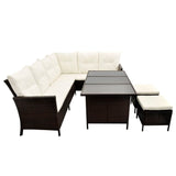 VidaXL Brown Poly Rattan 4 Piece Garden Lounge Set With Cushions | SKU: 43105 | Barcode: 8718475506683