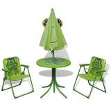 VidaXL 3 Piece Kids' Garden Bistro Set With Parasol In Green | SKU: 41843 | UPC: 8718475960713
