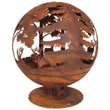 Esschert Design Rust Firepit With Laser Cut Woodland Scene | SKU: 411462 | UPC: 8714982121951