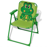 Chair From VidaXL 3 Piece Kids' Garden Bistro Set With Parasol In Green | SKU: 41843 | UPC: 8718475960713