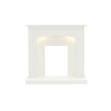 FLARE Tasmin 42" White Micro Marble Fireplace Surround With Undermantel Lighting