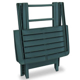 Close-Up Of A Foldable Chair From VidaXL Plastic 3 Piece Folding Bistro Set In Green Colour | SKU: 43582 | UPC: 8718475570523