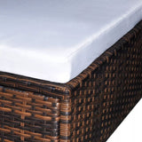 Close-Up Of VidaXL Brown Poly Rattan 6 Piece Garden Lounge Set With Cushions | SKU: 41869 | UPC: 8718475963264